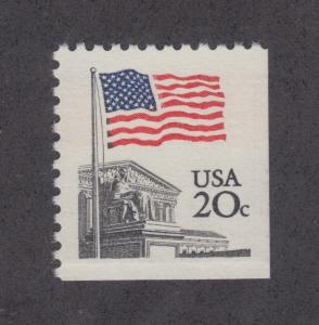 US Sc 1896a MNH. 1981 20c Flag over Supreme Court, Triple Impression on Reverse