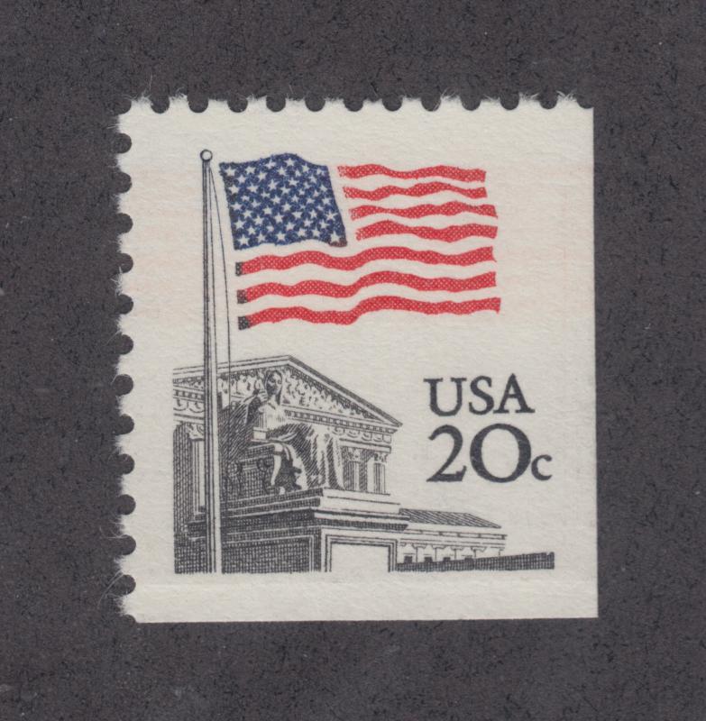 US Sc 1896a MNH. 1981 20c Flag over Supreme Court, Triple Impression on Reverse