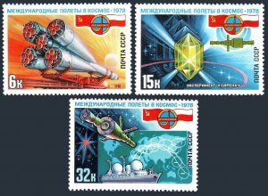 Russia 4670-4672,MNH.Michel 4735-4747. 1978.Soviet-Polish space flight.