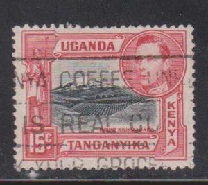 KENYA UGANDA & TANGANYIKA Scott # 72b Used - KGVI & Mount Kilmanjaro