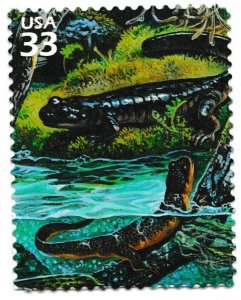 US 3378g Pacific Coast Rain Forest Giant Salamander 33c single MNH 2000