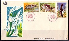 Indonesia, Scott cat. 959-961. Local Fishes issue. First day cover.