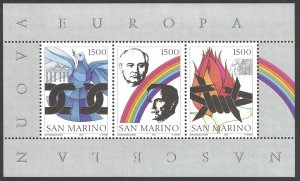 San Marino Sc# 1243 MNH Souvenir Sheet 1991 Birth of New Europe