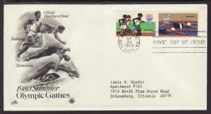 US Running Olympics 1984 PCS Typed FDC BIN