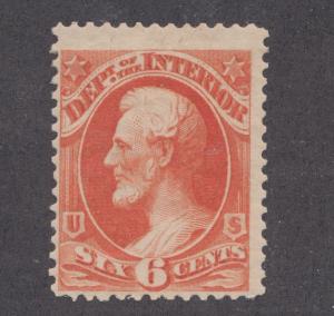 US Sc O18 MLH. 1873 6c vermilion Interior Department Official