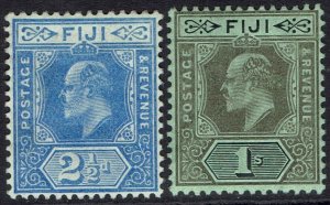 FIJI 1906 KEVII 2½D AND 1/-