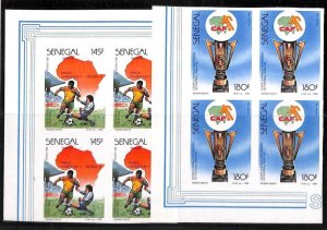 76499 -  SENEGAL  -  STAMPS - Block of 4  IMPERF STAMPS  - FOOTBALL Soccer 1988 