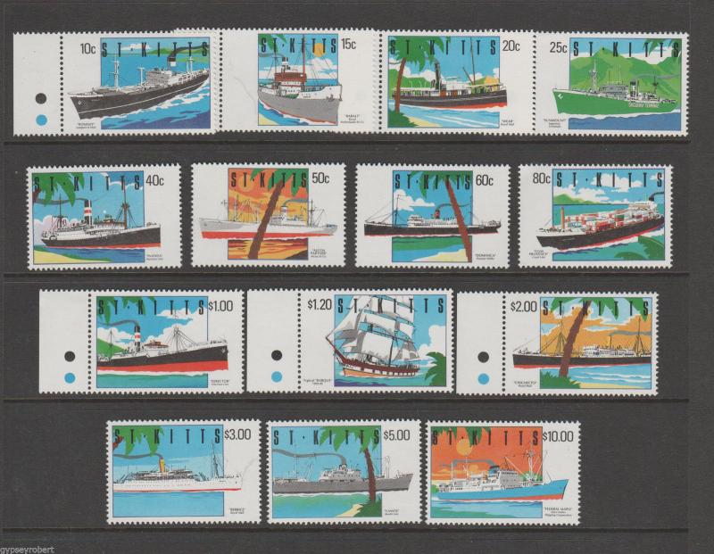 ST KITTS  SHIPS  1990    COMPLETE SET