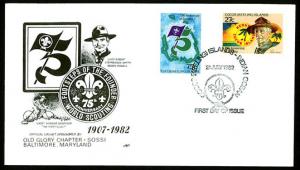 COCOS ISLANDS  1982 75th World Scout Movement FDC