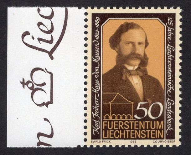 Liechtenstein  #847   1986  MNH  von Hausen  savings bank