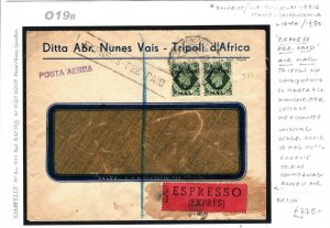 Libya BOIC *BA_TRIPOLITANIA* Overprints Unusual Franking EXPRESS GB 1950 O19b