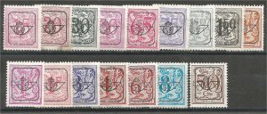 BELGIUM 1951-75, CTO set of 16  Precanceled  mint Scott 403-432