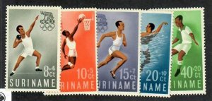 Surinam; Scott B75-B79; 1960;  Unused; NH; Complete Set; Olympics