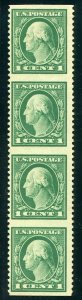 #498a Vertical Strip Of 4 Mint-VF-OG-(L.H Top) W/ CROWE CERT