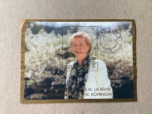Belgium 2007 Scott 2255  souvenir sheet used -  Queen Paola 70th Birthday