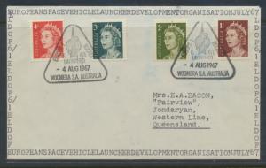 Australia SG 382 - 384  Europa 1 Launch 1967 - Hand Made cover for European S...