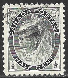 CANADA 1898-1902 QV 1/2c Black Portrait Issue Sc 74 VFU