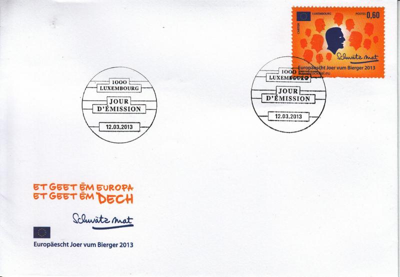 Luxembourg Luxemburg 2013 FDC European Year of Citizen 1v Set Cover Citizens