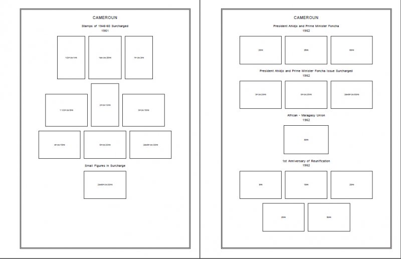 CAMEROUN STAMP ALBUM PAGES 1863-2011 (168 PDF digital pages)