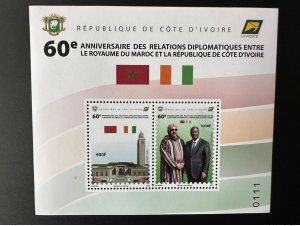 Ivory Coast 2022 Mi. Bl. 218 Block S/S 60 Years of Diplomatic Relations Morocco-