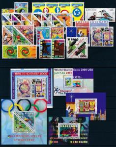 Surinam Suriname 2000 Complete Year Set incl SS MNH Neuf Postfrisch