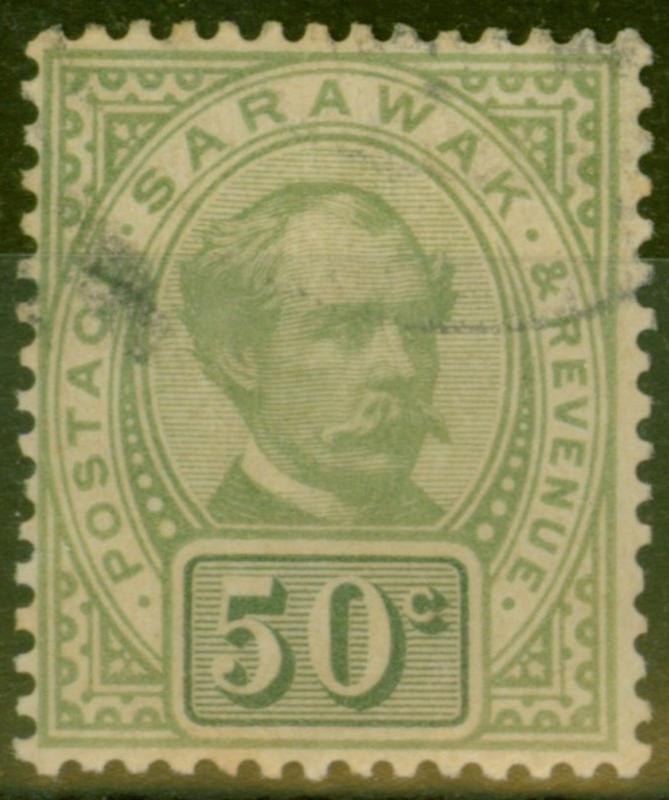 Sarawak 1897 50c Green SG20 No Wmk Good Used