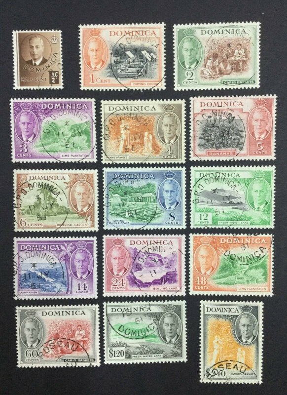 MOMEN: DOMINICA SG #120-134 1951 USED £100 LOT #62116