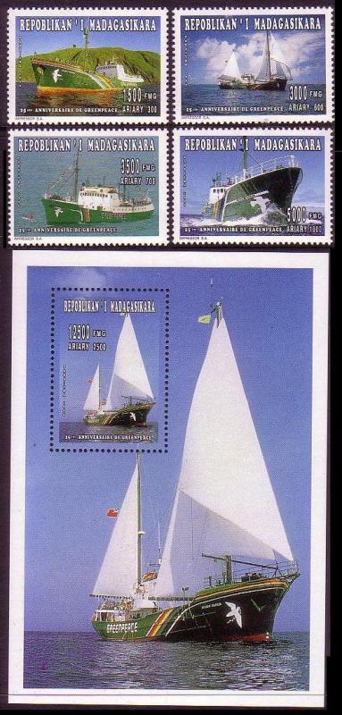 Madagascar Ships 4v+MS MI#1794-1797+Block 268