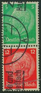 Germany 1933 Hindenburg Michel S106 Wmk Net Se-Tenant Zusammendruck 53304