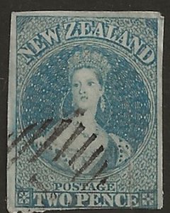 New Zealand 8 1858  2 p fine used