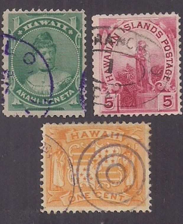 HAWAII BETTER CANCELS; various issues HILO Rarity 6, #76 San Francisco paquebot!