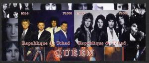 Chad 2014 Queen (pop group) imperf sheetlet containing 2 ...