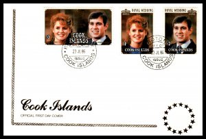 Cook Islands 916-918 Royal Wedding U/A FDC