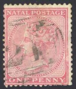 Natal Sc# 51 Used (a) 1874-1878 1p rose Queen Victoria 