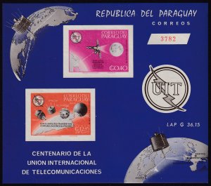 Sc# 900a Paraguay 1965 UIT imperf S/S souvenir sheet MNH CV $27.50