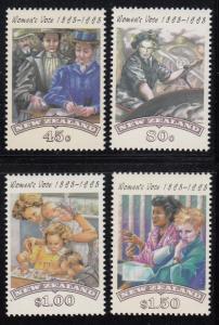 New Zealand 1993 MNH Scott #1151-#1154 Women's Suffrage Centenary