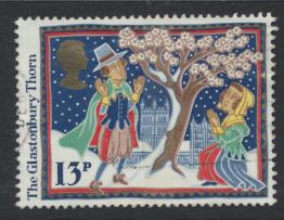 Great Britain SG 1342 -  Used with blue stars showing on reverse - Christmas 