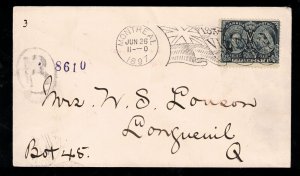 Canada #58 Used On Immaculate Cover Tied By Montreal June 26 1897 Flag Cancel