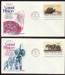 US 1387-90 Natural History 1970 Fleetwood S/4 U/A FDC 