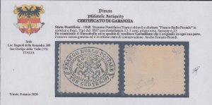 ITALY - PONTIFICIO Sassone n.23 cv 8400$ signed Biondi unused
