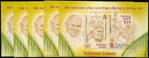 Solomon Is #1025 MNH S/Sheet - Visit of Pope John Paul II - Wholesale X 5