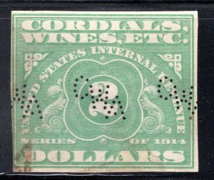 RE15 used Wine Stamp perfin