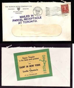 Canada-Covers #2668-3c KGV-York Cnty-Toronto, Ont-Au 15 1935-H/S Mailed in Parc