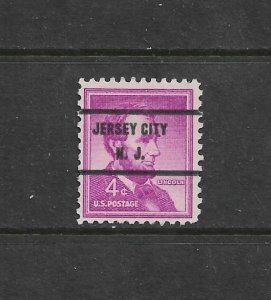 US Bureau Precancels: Jersey City, NJ, #1036-71; 4¢ 1954 Liberty; PSS CV $10