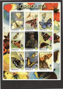 Angola MNH Cinderella Baden Powell, Butterflies, World Scout and Rotary Emblems