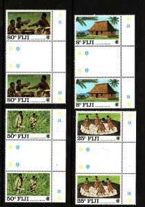 Fiji-Sc#485-8-unused NH set in gutter pairs-Commonwealth Day-1983-