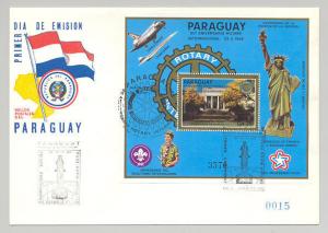 Paraguay SC#C595 Rotary Intl., 80th Anniv. S/S (1985) FDC
