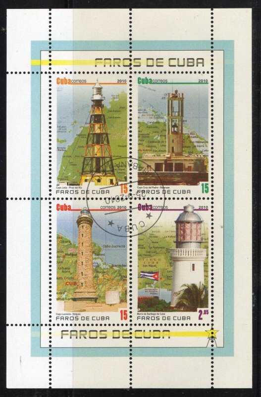 Thematic stamps CARIBBEAN 2010 LIGHTHOUSES 4V sheet used