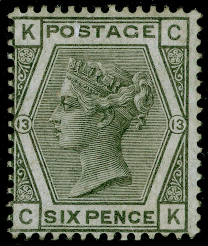 SG147, 6d grey plate 13, VLH MINT. Cat £500. CK 