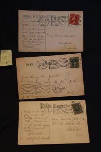 3 US postally used w/flag cancels (one very good)  (#810)